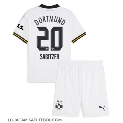 Camisa de Futebol Borussia Dortmund Marcel Sabitzer #20 Equipamento Alternativo Infantil 2024-25 Manga Curta (+ Calças curtas)